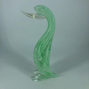 Vintage Murano Hand-Blown Art Glass Latticino Duck Figurine